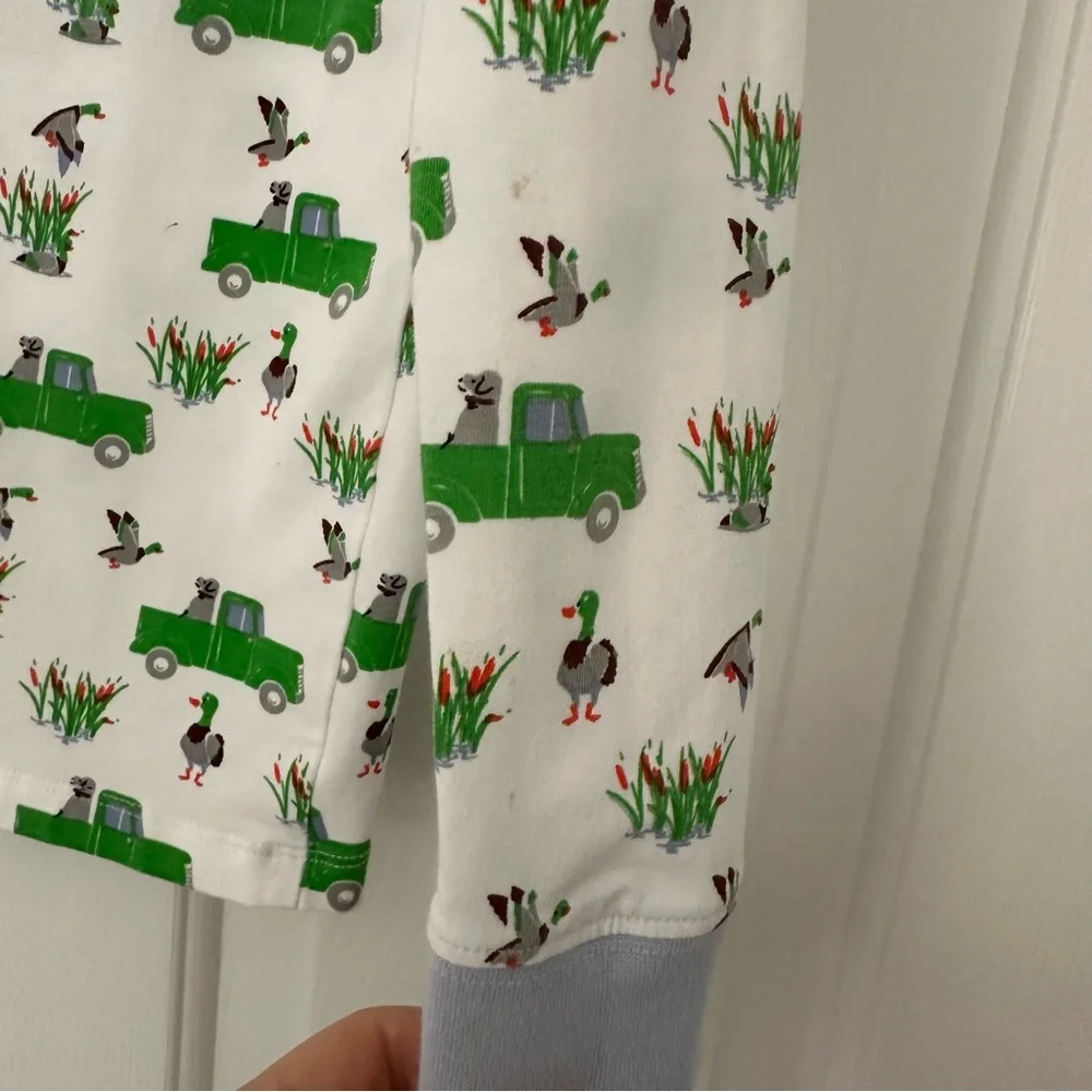 Ishtex Duck Hunting Mallard Dog Truck Long Sleeve Pajama Pants Set Boy Sz 6X/7